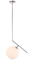  LD8048D10C - Ryland 1 Light Chrome and Frosted White Glass Pendant