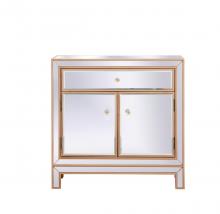  MF71034G - 29 In. Mirrored Cabinet in Antique Gold