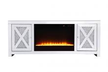  MF9903-F2 - 59 In.crystal Mirrored Tv Stand with Crystal Insert Fireplace