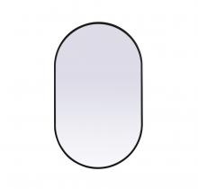 Elegant MR2A2440BLK - Metal Frame Oval Mirror 24x40 Inch in Black