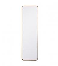  MR801860BR - Soft corner metal rectangular mirror 18x60 inch in Brass