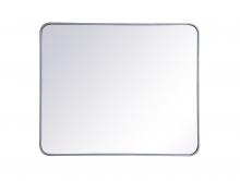  MR803036S - Soft corner metal rectangular mirror 30x36 inch in Silver