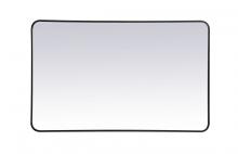  MR803048BK - Soft Corner Metal Rectangular Mirror 30x48 Inch in Black