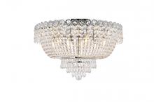 Elegant V1900F20C/RC - Century 9 Light Chrome Flush Mount Clear Royal Cut Crystal