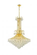  V8006G35G/RC - Toureg 16 Light Gold Chandelier Clear Royal Cut Crystal