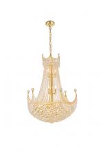  V8949D30G/RC - Corona 24 Light Gold Chandelier Clear Royal Cut Crystal