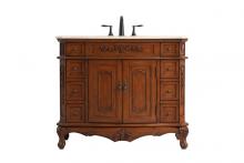 Elegant VF10142TK - 42 Inch Single Bathroom Vanity in Teak