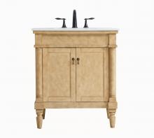  VF13030AB - 30 Inch Single Bathroom Vanity in Antique Beige