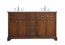  VF15060DTK - 60 In. Double Bathroom Vanity Set in Teak