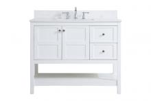  VF16442WH-BS - 42 Inch Single Bathroom Vanity in White with Backsplash