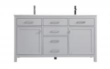  VF23360DGR - 60 Inch Double Bathroom Vanity in Grey