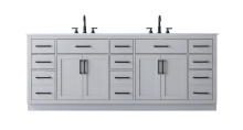 Elegant VF29784DGR - Alden 84 inch Double Bathroom Vanity in Grey