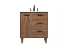  VF47030WB - 30 Inch Single Bathroom Vanity in Walnut Brown