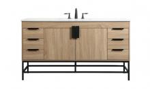  VF48860MW - 60 Inch Single Bathroom Vanity in Mango Wood