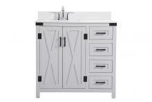  VF90236GR-BS - 36 Inch Bathroom Vanity in Grey with Backsplash