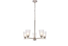  LD8002D24BN - Biff Collection Chandelier D24 H22 Lt:5 Brushed Nickel Finish