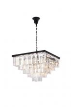  1201S34MB/RC - Sydney 34 Inch Square Crystal Chandelier in Matte Black