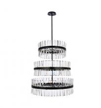  6200G36L3BK - Serephina 36 Inch 3 Tiers Crystal Round Chandelier Light in Black