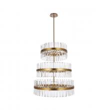  6200G36L3SG - Serephina 36 Inch 3 Tiers Crystal Round Chandelier Light in Satin Gold