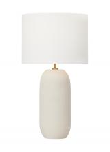  HT1061MC1 - Hable Fanny 1-Light Table Lamp in Matte Concrete with White Linen Fabric Shade