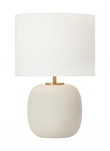  HT1071MC1 - Hable Fanny 1-Light Table Lamp in Matte Concrete with White Linen Fabric Shade