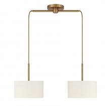  M100109NB - 2-Light Linear Chandelier in Natural Brass