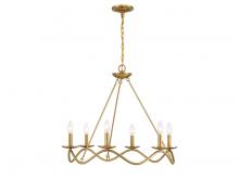  M100137NB - 6-Light Chandelier in Natural Brass