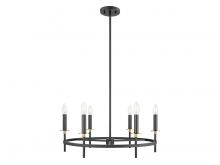  M100140MBKNB - 6-Light Chandelier in Matte Black and Natural Brass