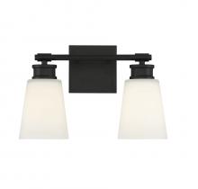  M80054MBK - 2-Light Bathroom Vanity Light in Matte Black