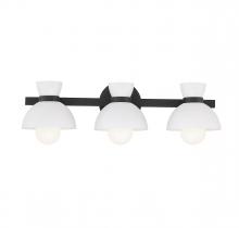  M80075MBK - 3-Light Bathroom Vanity Light in Matte Black