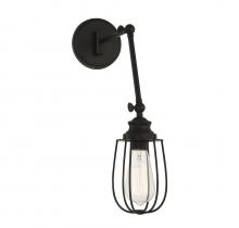  M90022MBK - 1-Light Adjustable Wall Sconce in Matte Black