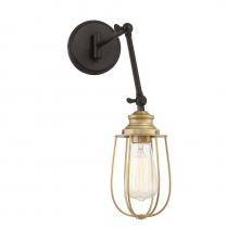  M90022ORBNB - 1-Light Adjustable Wall Sconce in Oil Rubbed Bronze with Natural Brass