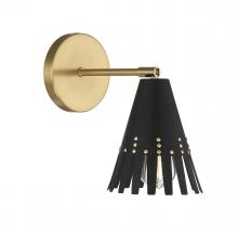  M90103MBKNB - 1-Light Adjustable Wall Sconce in Matte Black with Natural Brass