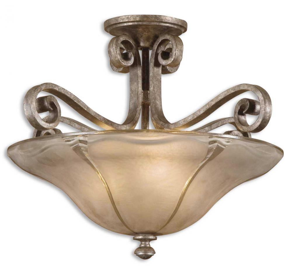 Three Light Bowl Semi-Flush Mount