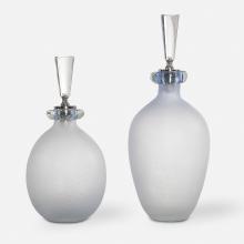  18621 - Leah Bubble Glass Containers S/2