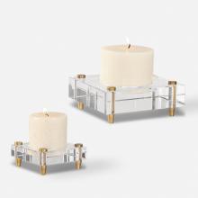  18643 - Uttermost Claire Crystal Block Candleholders, S/2