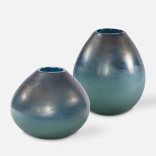  17975 - Uttermost Rian Aqua Bronze Vases, S/2