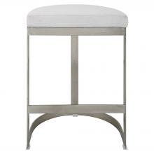 Uttermost 23687 - Ivanna Backless Silver Counter Stool