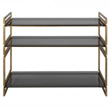  22973 - Uttermost Stacked Up Gray Glass Console Table