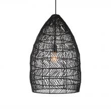  21588 - Nandi 1 Light Woven Black Pendant