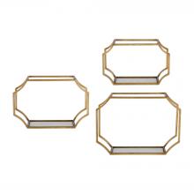  04048 - Lindee Gold Wall Shelves S/3