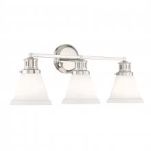  2403-PN-MO - Alden 26'' Wide 3-Light Vanity Light - Polished Nickel, Matte Opal