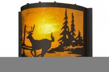 Meyda White 152607 - 12"W Deer at Lake Wall Sconce